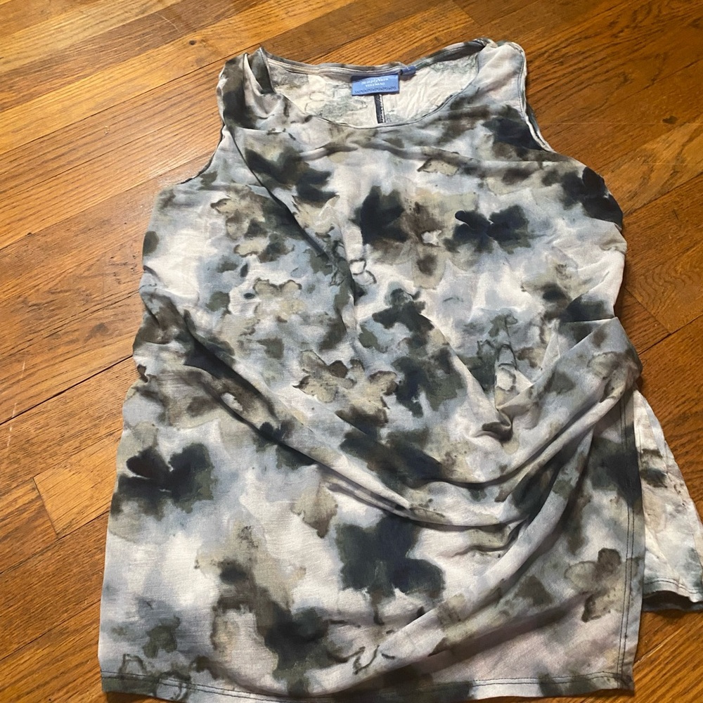 Simply Vera Vera Wang Sleeveless Floral Ruched Top L - Picture 4 of 8